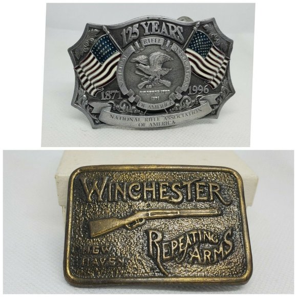 Vintage National Rifle Association Of America & Winchester Belt Buckle